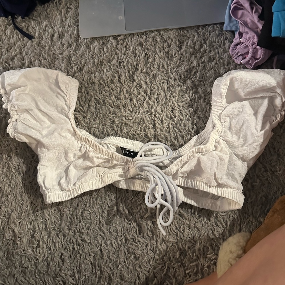 white crop top